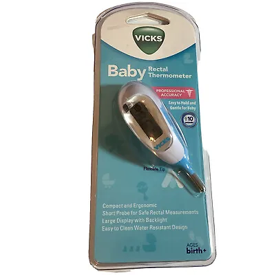 Vicks Baby Digital Rectal Thermometer Flexible Tip Water Resistant- New • $13.99