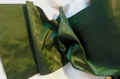 8  Wide  Rayon Moire'  Ribbon - Germany - Bolt 27 Yds - Wholesale - Forest Green • $108