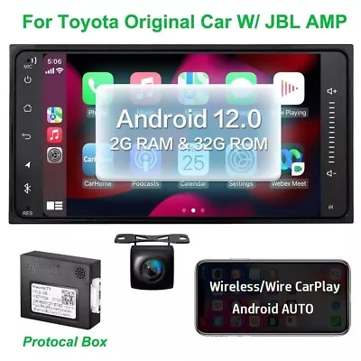 For Toyota 4Runner Camry JBL Apple CarPlay Android 12.0 Car Stereo Radio WiFi BT • $154.99