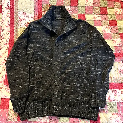 Hugo Boss Sweater Men’s XL Slim Fit Wool Blend Black/Gray Blend-Button Up • $24.50