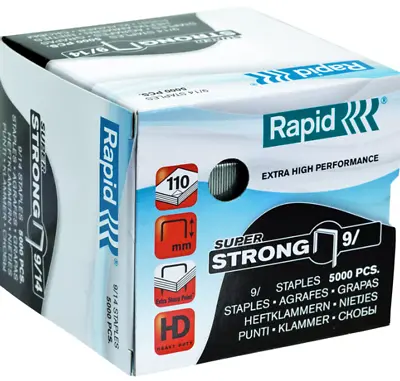 £9 • Buy Rapid Super Strong Staples 9/20MM-17MM-14MM-8MM (Packs Of 5000)