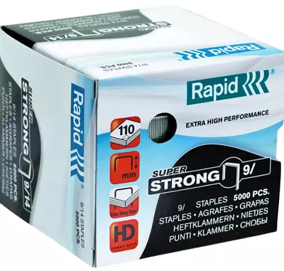 £5 • Buy Rapid Super Strong Staples 9/20MM-17MM-14MM-8MM (Packs Of 5000)