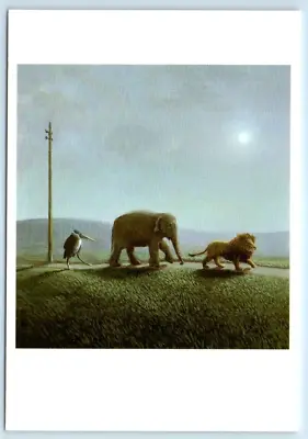 Elefanten Weinen Nicht 'Elephants Don't Cry' Michael Sowa 4x6 Postcard • $7.98