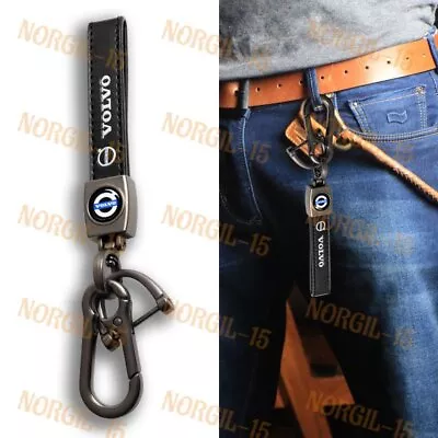 New Black Leather Gift Keychain Lanyard Quick Release Key Chain For All Volvo X1 • $12.88