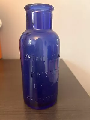 Vintage Cobalt Blue Glass Bromo Seltzer Emerson Drug Co. Baltimore MD Bottle • $7