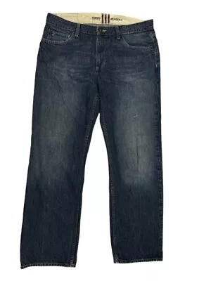 Tommy Hilfiger Jeans Relaxed Freedom 34 X 31 Semi-distressed Blue Demin Pants • $11.46