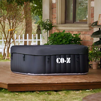 5x5ft Blow Up Hot Tub With 120 Jets For Sauna Pool Bath Adults & Children Black • $392.88