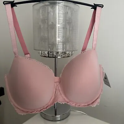 BNWT SIZE 36G Calvin Klein Lingerie Seductive Comfort Demi Lift Bra Pink • £24.99