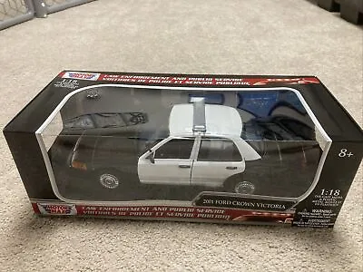 MotorMax 1:18 Black / White Ford Crown Victoria Police Interceptor W/ Light Bar • $55