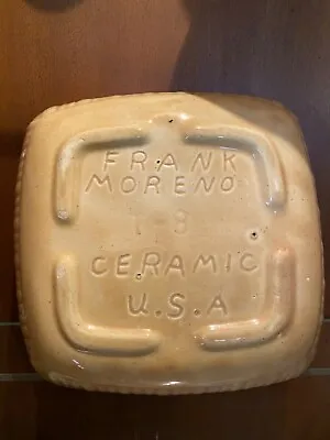 VTG Frank Moreno Ceramic Pottery Handcrafted Square Harvest Yellow Art Bowl • $12.99