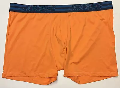 Jockey Mens XL Solid Orange Lightweight Athletic Active Micro Boxer Brief • $0.99