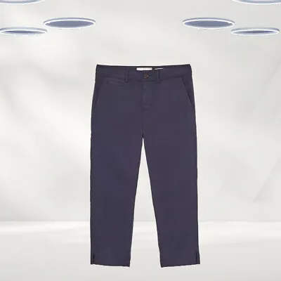 Ex Fat Face Women’s Farnham Cropped Chinos Trouser In Navy (Defect) • £16.95