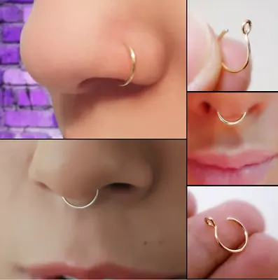 $4 • Buy Women Men Body Jewelry Fake Septum Clip On Non Piercing Nose Ring NEW