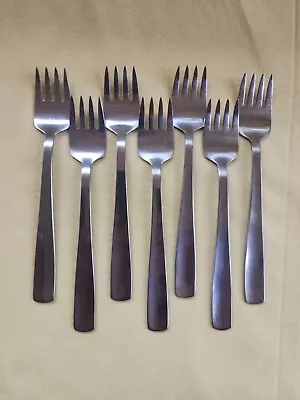 Gense FACETTE Stainless SWEDEN Flatware 6 1/2  SALAD FORKS Set Of 7 • $32.95