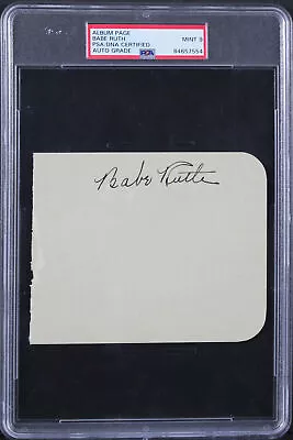 Yankees Babe Ruth Authentic Signed 4x5 Album Page Auto Graded Mint 9! PSA/DNA • $14999.99