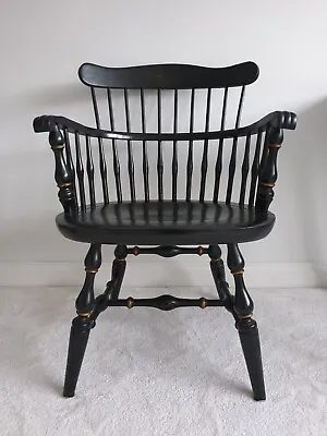 £150 • Buy Ebonised Black Antique Ercol Windsor Wooden Low Back Armchair (2 Available)