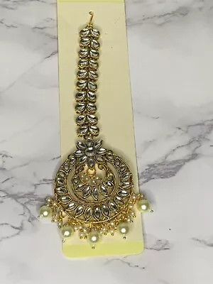 Elegant Bollywood Indian Gold Tikka Head Piece Hair Jewellery Tikka 1699 • £5.99