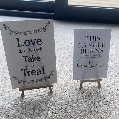 Two Card Signs With Easels ‘Love Is Sweet Take A Treat’ This Candle Burns’ • £9.99