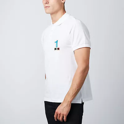 Moschino Polo T-Shirt Tee Gym No 1 Logo Signature White M L XL XXL RRP £75 • $49.33