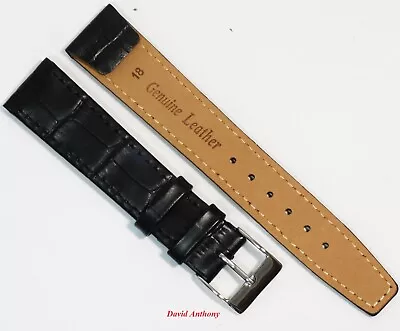 Quality EASY QUICK FIT OPEN ENDED Black Leather Strap For Your Vintage Watches • £10.95