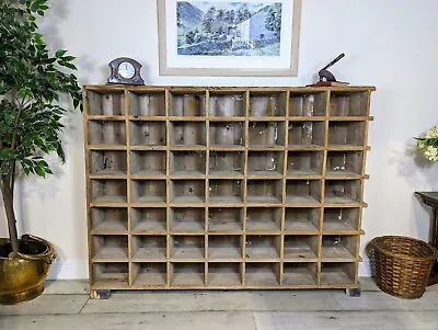 Vintage Wooden 49 Pigeonhole Display Shop Unit Large Industrial Haberdashery  • £1200