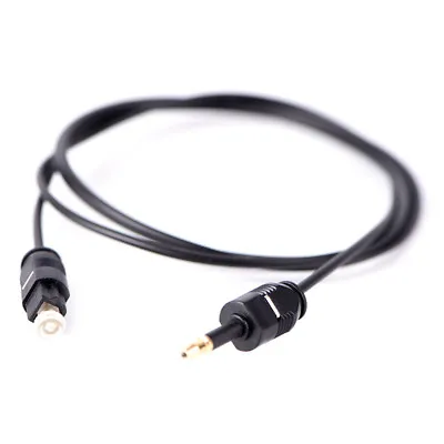 Black Audio Cable Toslink Plug To Mini-Toslink Optical 3.5mm Jack 1M :da • £3.65