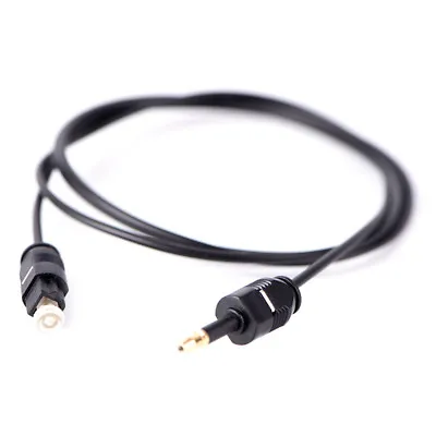 Black Audio Cable Toslink Plug To Mini-Toslink Optical 3.5mm Jack 1m IEW • $1.73