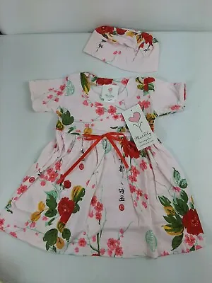 Mad Sky Los Angeles NWT 18 Month Year Girls Pink Floral Dress With Hat • $19.99