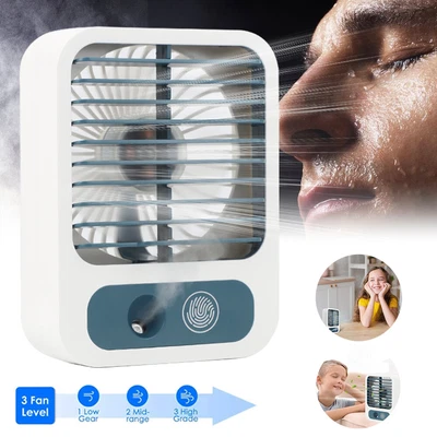 $16.95 • Buy Portable Mini Air Cooler Fan Air Conditioner Cooling Fan Humidifier Desk USB Fan