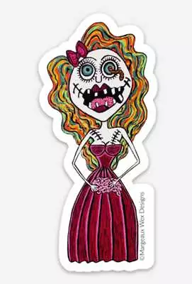 Zombie Prom Girl Sticker Set Of 2 Horror Gothic Creepy Voodoo Doll Scrapbooking • $10.50