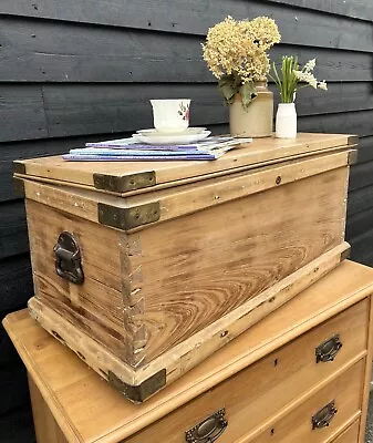 Small Victorian Pine Tool Chest / Blanket Box • £95
