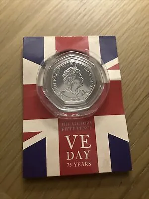 BUNC 2020 Isle Of Man Winston Churchill V For Victory 50p VE Day Coin • £9