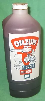 Vintage OILZUM 2 Cycle Motor Oil FULL 1 Quart Plastic Container  • $19.99