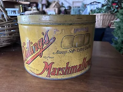 Antique Dilling's Marshmallows Candy Plant Tin Indianapolis Indiana-12 1/4  X 8  • $250