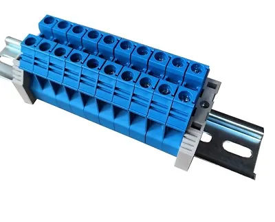 £11.44 • Buy Dinkle 10mm 10 Piece Blue Din Rail Terminal Pack 600v, 60a Rated
