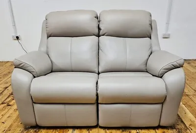 G Plan Kingsbury 2 Seater Leather Power Recliner Sofa Husk Alabaster RRP £5533 • £1499.99