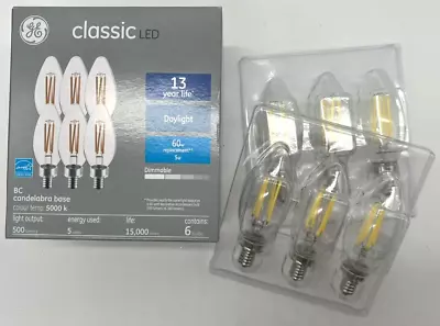 GE 93128881 Classic Led 60W Equivalent 5W 5000K Candelabra Base 6 Bulbs - Q1 • $3