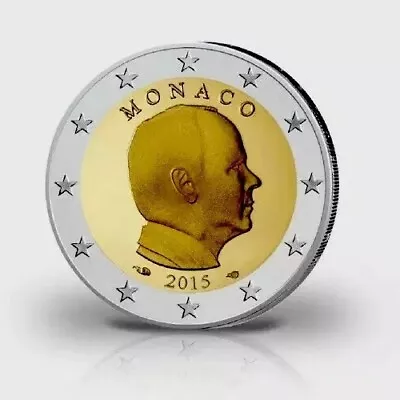 Monaco Coin 2€ Euro 2015 Prince Albert Montecarlo UNC From Roll • $8.07