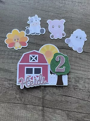 Farm Cake Topper Barn Cake Decorations Personalised • £5.95