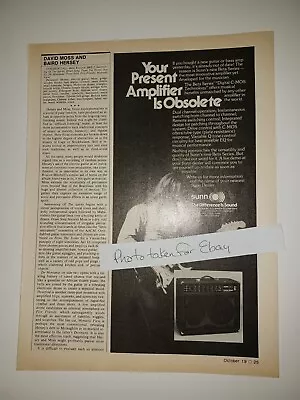 Sunn Amplifier Beta Series 70s Vintage 8x11 Magazine Ad • $10