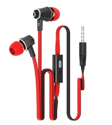 £6.95 • Buy Langsdom JM21 Wired Earphones With Mic Red Flat Cable