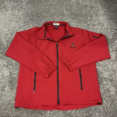 Miami Beach Golf Club Mens Size Large Red Full Zip Polyester Casual Golf Jacket • $57.99