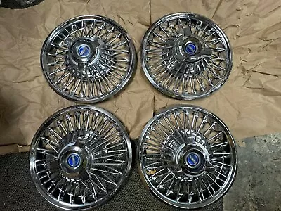 Vintage Ford Mustang Galaxie 14” Wire Spoke Hubcaps Spinners Wheel Cover • $287