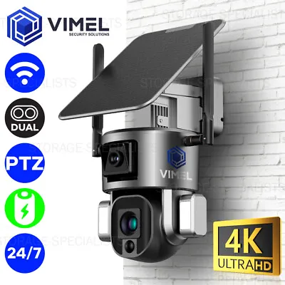 WIFI Dual Solar Security Camera LIVE View ULTRA HD 4K PTZ Human Detection • $269