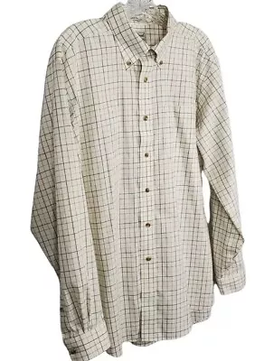 Iconic LL Bean Shirt Button Down Wrinkle Resistant Classic Windowpane Plaid SZ L • $13.95