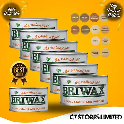 BRIWAX Furniture Wood Polish Cleans Stains & Polishes Natural Wax - All Colours  • £20.46