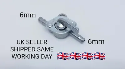 6mm Inline Petrol Fuel Tap Motorcycle Pit Bike Quad Lawnmover Universal • £4.15