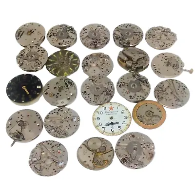 Set 23 Assorted Vintage Soviet Wristwatch Mechanism Movement Steampunk Art Parts • $45