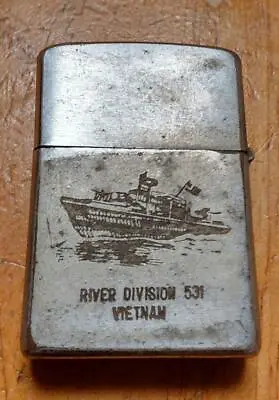 Vintage Vietnam Zippo Oil Lighter RIVER DIVISION 531 PBR  Patrol BoatRiver  • $148