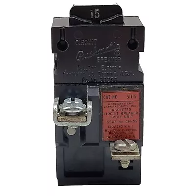 $4.95 • Buy BULLDOG Electric 31115 PUSHMATIC Circuit BREAKER Single POLE 15A AMP